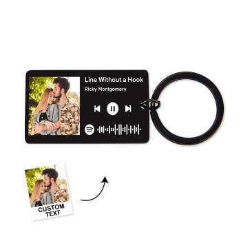 Porte-clés D'étiquette De Musique Spotify Personnalisé Cadeaux De Chaîne De Clés De Chanson De Musique Scannable Personnalisés Pour Lui - votrecollierprenomfr