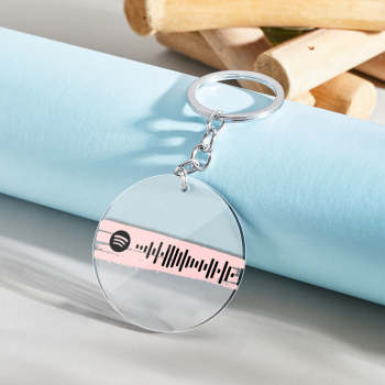 Personnalisé Scannable Spotify Code Acrylique Porte-clés Couleur Musique Chanson Porte-clés Cadeaux De La Saint-valentin - votrecollierprenomfr