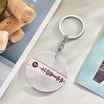 Personnalisé Scannable Spotify Code Acrylique Porte-clés Couleur Musique Chanson Porte-clés Cadeaux De La Saint-valentin - votrecollierprenomfr