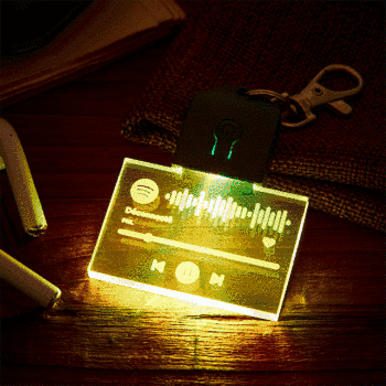 Scannable Spotify Code 7 Couleurs Lumineux Porte-clés Personnalisé Led Porte-clés Acrylique Cadeaux Créatifs - votrecollierprenomfr