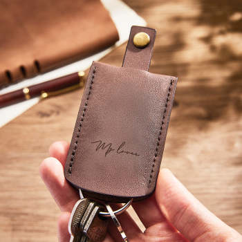 Porte-clés Gravé Personnalisé En Cuir Personnalisé Tirant Porte-clés Cadeau Créatif - votrecollierprenomfr