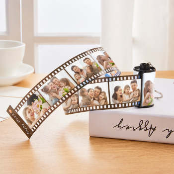 Cadeaux De Mémoire Multiphoto Personnalisés De Porte-clés De Film De Rouleau De Coquille De Photo Pour La Famille - votrecollierprenomfr