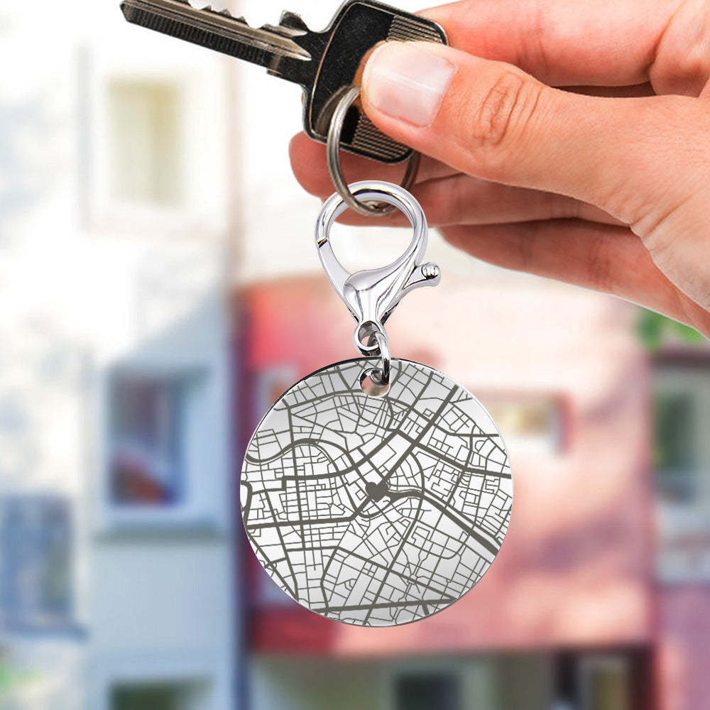 Porte-clés Carte Personnalisée Cadeaux Porte-clés Gravés Personnalisés Pour Lui Ou Elle - votrecollierprenomfr