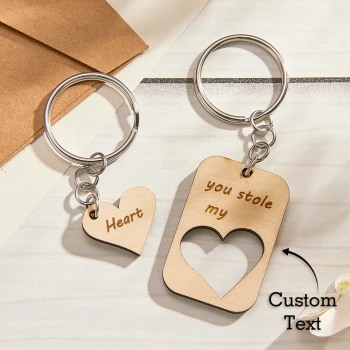 Porte-clés Gravés Personnalisés Cadeaux D'amour Créatifs En Forme De Coeur - votrecollierprenomfr