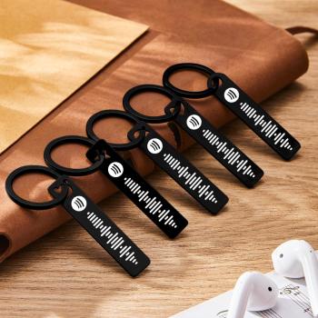 Porte-clés À Code Scannable De Musique Personnalisée Porte-clés En Métal Spotify Personnalisé - votrecollierprenomfr