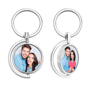 Porte-clés Photo Personnalisé Tourbillonnant Des Cadeaux Métalliques Simples - votrecollierprenomfr