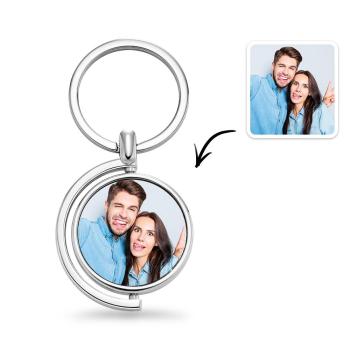 Porte-clés Photo Personnalisé Tourbillonnant Des Cadeaux Métalliques Simples - votrecollierprenomfr