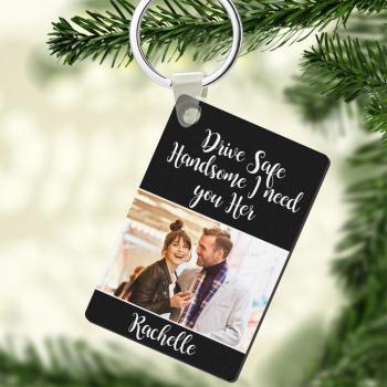 Porte-clés Gravé Avec Photo Personnalisée Drive Safe Couple Love Gifts - votrecollierprenomfr