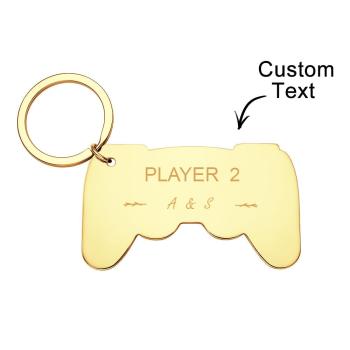 Porte-clés De Joueur Gravé Drôle De Porte-clés De Manette De Jeu Personnalisé Pour Des Couples - votrecollierprenomfr