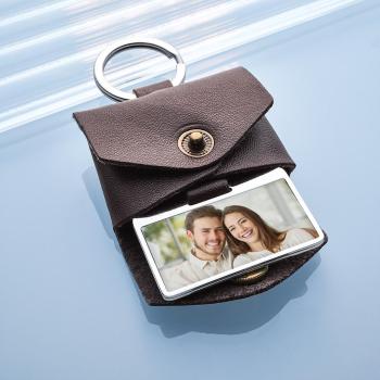 Porte-clés Photo Personnalisé Enveloppe Créative En Cuir Couple Cadeaux - votrecollierprenomfr