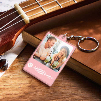 Personnalisé Scannable Spotify Code Keychain Custom Photo Keychain Colorful Keychain Anniversaire Cadeau - votrecollierprenomfr