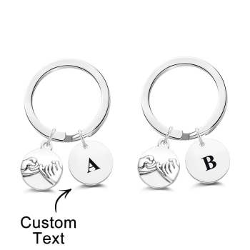 Lettre Personnalisée Keychain Pull Hook Unique Couple Gifts - votrecollierprenomfr