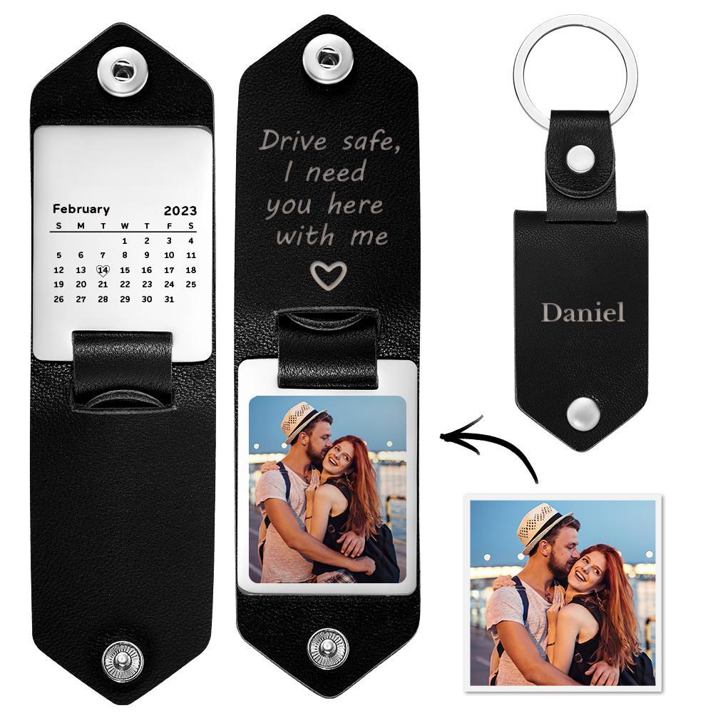 Porte-clés En Cuir Personnalisé, Cadeau D'anniversaire Pour Couple, Style Multiple - votrecollierprenomfr