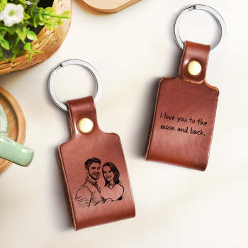 Porte-clés Photo Personnalisé Porte-clés En Cuir Personnalisé Avec Texte Pour Cadeau Unique - votrecollierprenomfr