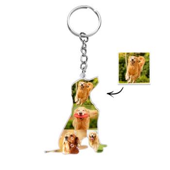 Porte-clés Photo De Collage De Chien Personnalisé, Accessoires De Porte-clés Avec Photo D'animal, Cadeau Personnalisé Pour Amoureux Des Chiens - votrecollierprenomfr