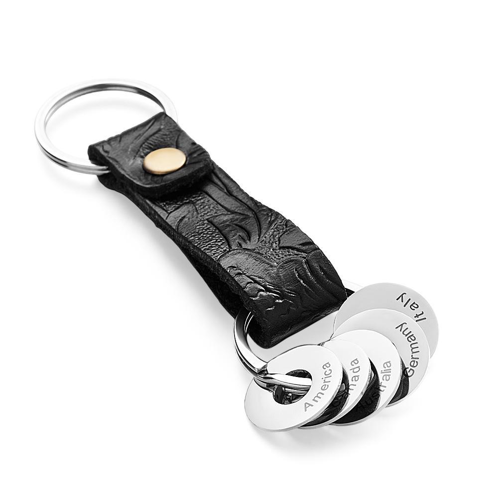 Porte-clés De Voyage Personnalisé Avec Anneau De Pays Gravé Pour Les Pays Visités, Cadeau Souvenir De Voyage Pour Les Amateurs De Voyage - votrecollierprenomfr