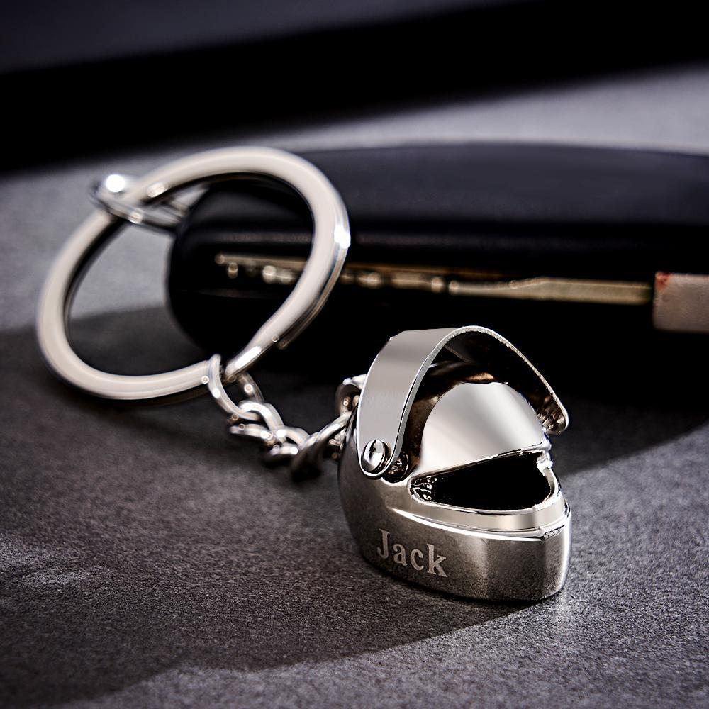 Porte-clés Monogramme Personnalisé Pour Casque De Moto, Cadeau D'anniversaire Pour La Fête Des Pères, Motard, Motocycliste, Papa, Petit Ami - votrecollierprenomfr