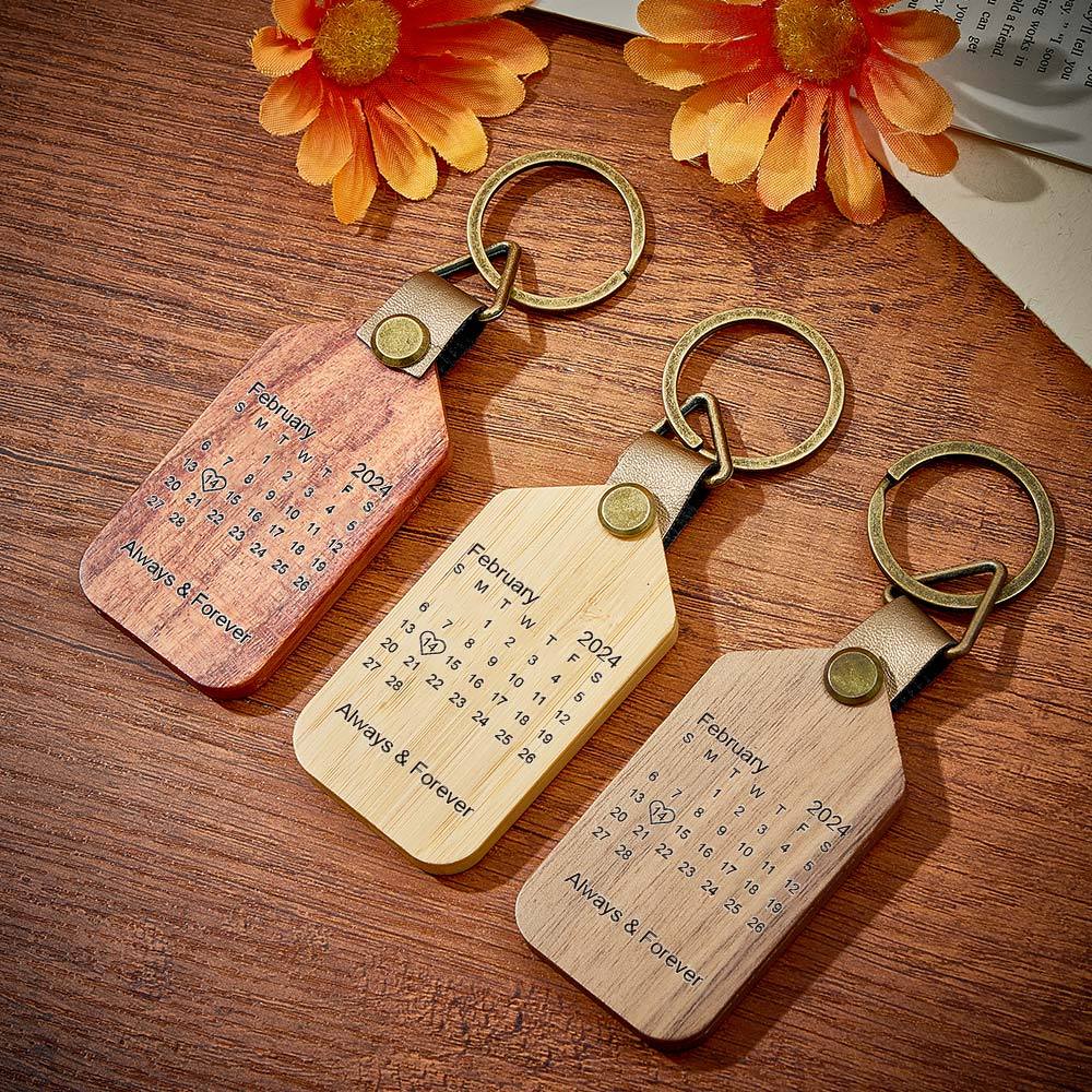 Porte-clés Personnalisé Avec Photo Et Calendrier, Gravé Magnétique, Cadeaux De Saint-valentin Pour Lui - votrecollierprenomfr