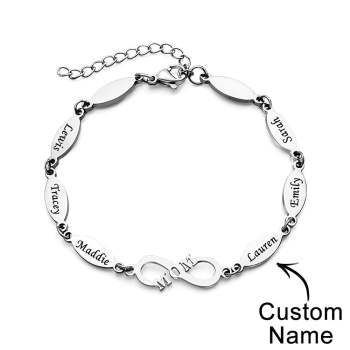 Bracelet Maman Personnalisé Charmant Bracelet Gravé Cadeaux Fête Des Mères - votrecollierprenomfr