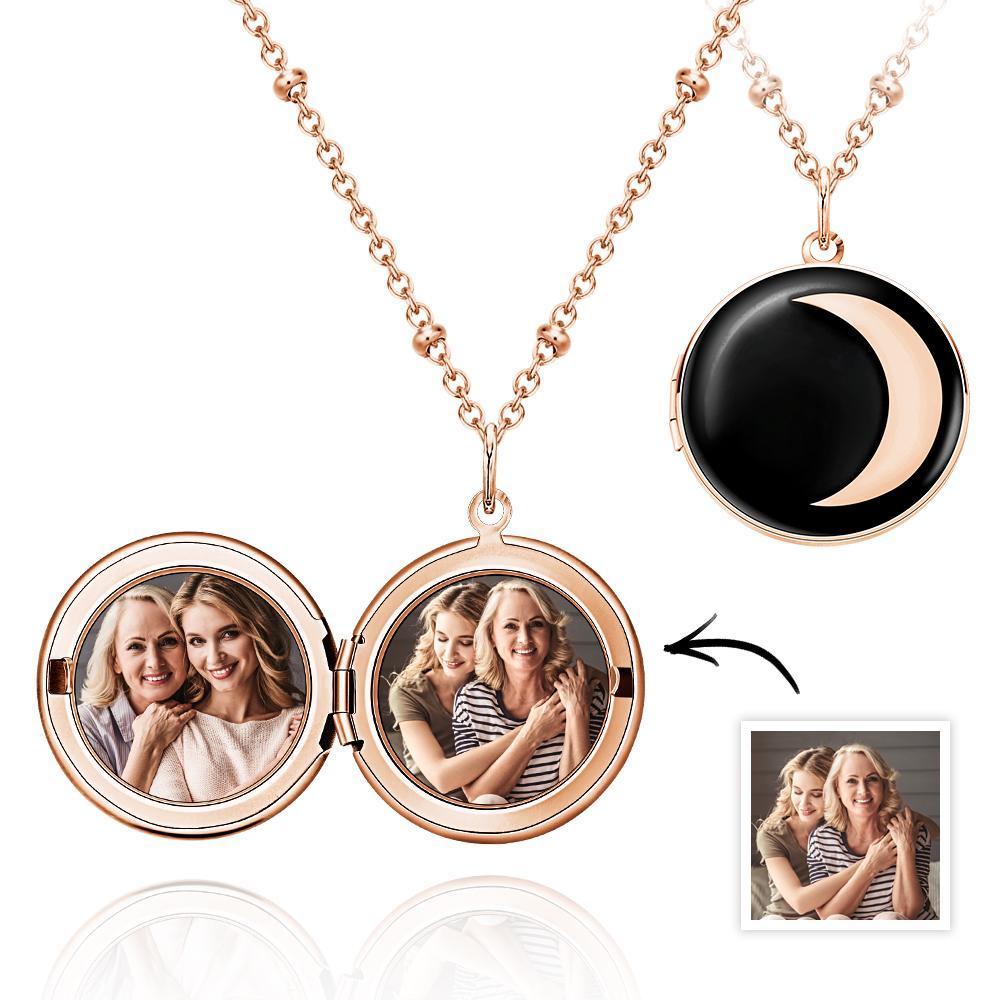 Colliers Photo Personnalisés Délicat Croissant De Lune Cadeaux Uniques Pour Elle - votrecollierprenomfr