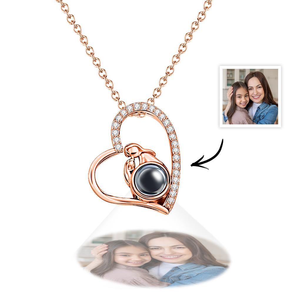 Collier De Projection De Photo Personnalisé Cadeaux De Couple De Diamant De Coeur Créatif - votrecollierprenomfr