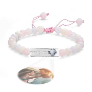 Bracelet De Perles De Projection De Photo Personnalisé Mon Seul Amour Cadeau Créatif Pour Elle - votrecollierprenomfr