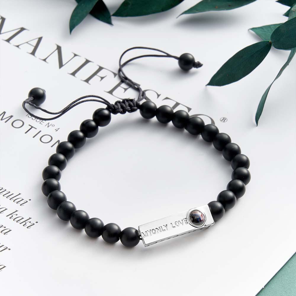 Bracelet De Perles De Projection De Photo Personnalisé Mon Seul Amour Cadeau Créatif Pour Elle - votrecollierprenomfr