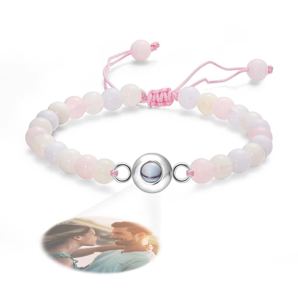 Bracelet De Perles De Projection De Photo Personnalisé Cadeau Élégant Pour Elle - votrecollierprenomfr