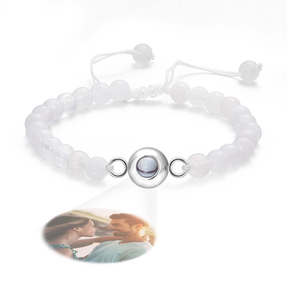 Bracelet De Perles De Projection De Photo Personnalisé Cadeau Élégant Pour Elle - votrecollierprenomfr