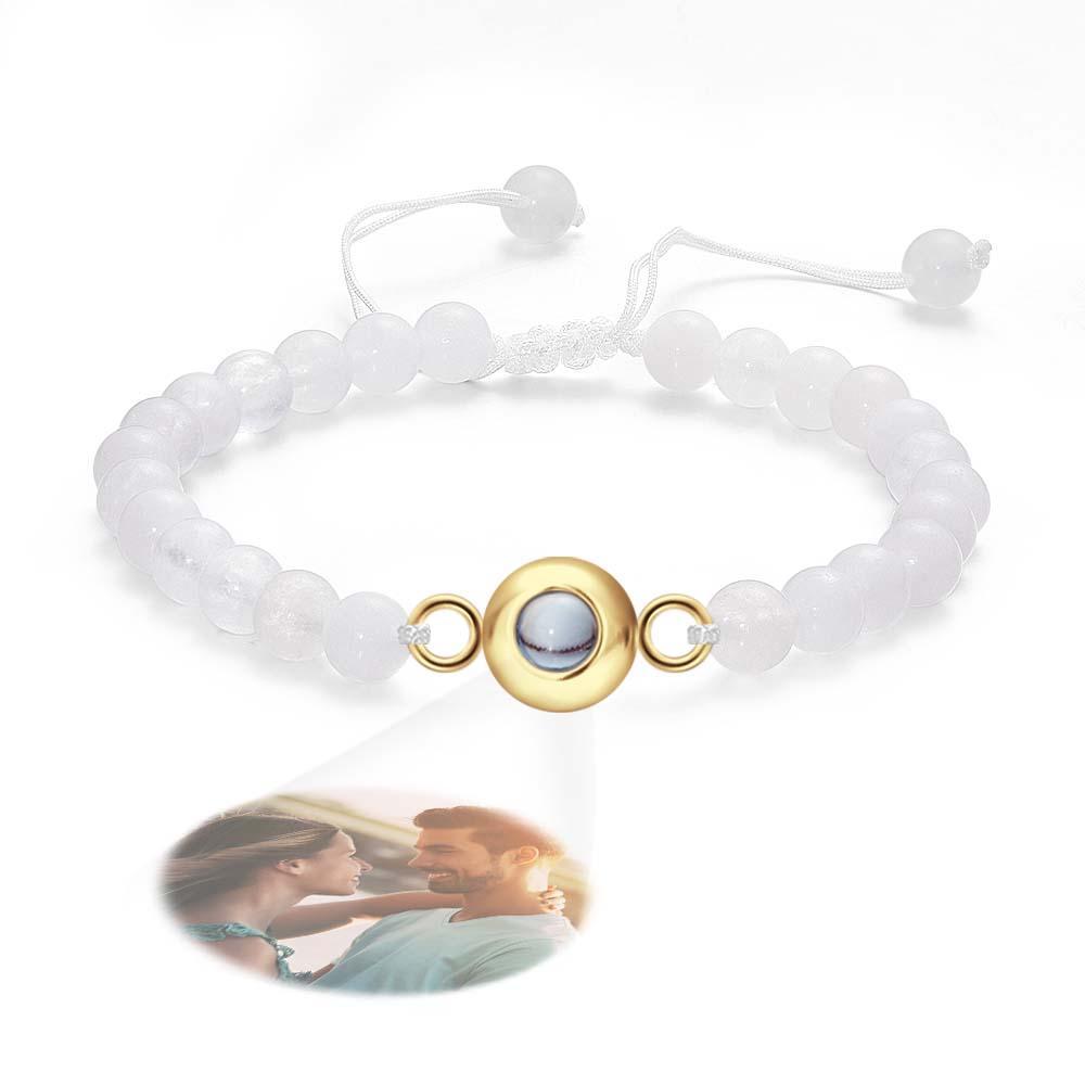 Bracelet De Perles De Projection De Photo Personnalisé Cadeau Élégant Pour Elle - votrecollierprenomfr