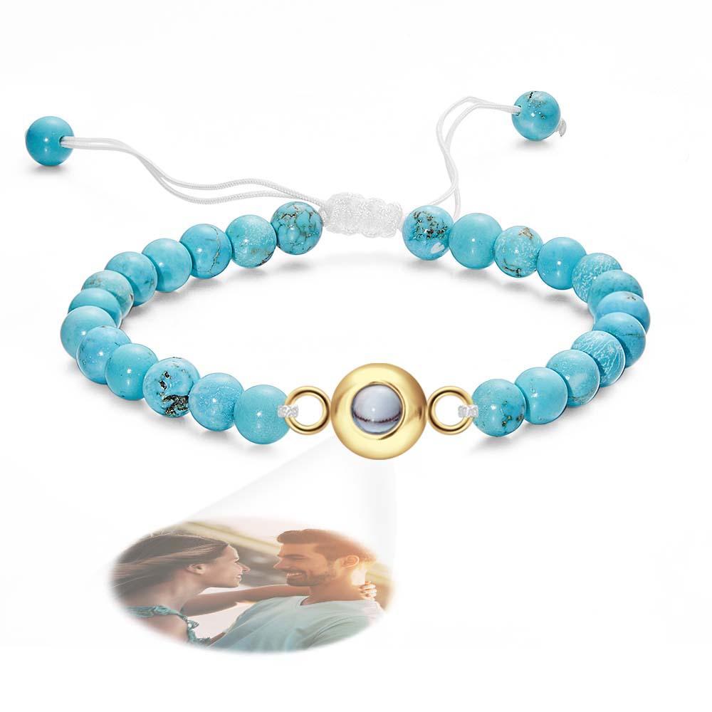 Bracelet De Perles De Projection De Photo Personnalisé Cadeau Élégant Pour Elle - votrecollierprenomfr