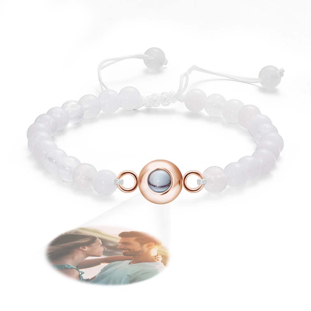 Bracelet De Perles De Projection De Photo Personnalisé Cadeau Élégant Pour Elle - votrecollierprenomfr