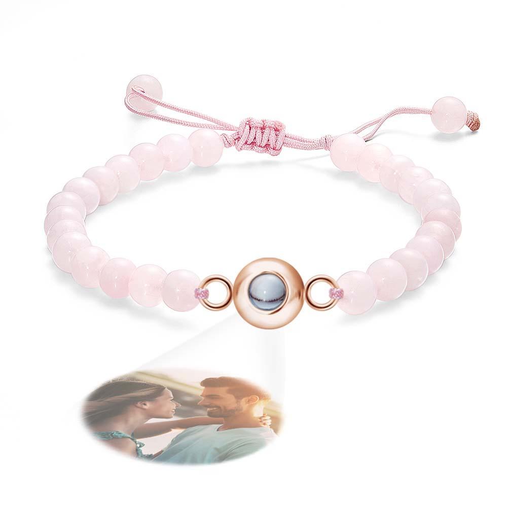 Bracelet De Perles De Projection De Photo Personnalisé Cadeau Élégant Pour Elle - votrecollierprenomfr