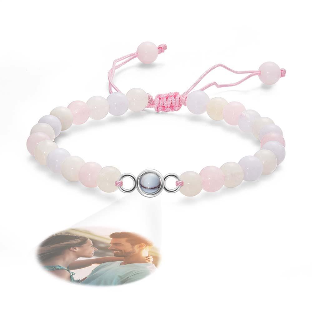 Bracelet De Perles De Projection De Photo Personnalisé Cadeau Sincère Pour Elle - votrecollierprenomfr