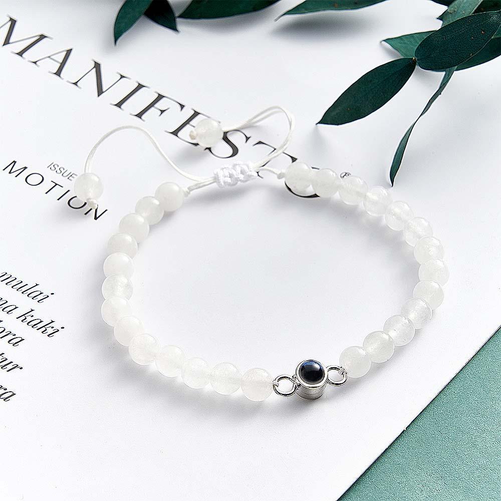 Bracelet De Perles De Projection De Photo Personnalisé Cadeau Sincère Pour Elle - votrecollierprenomfr