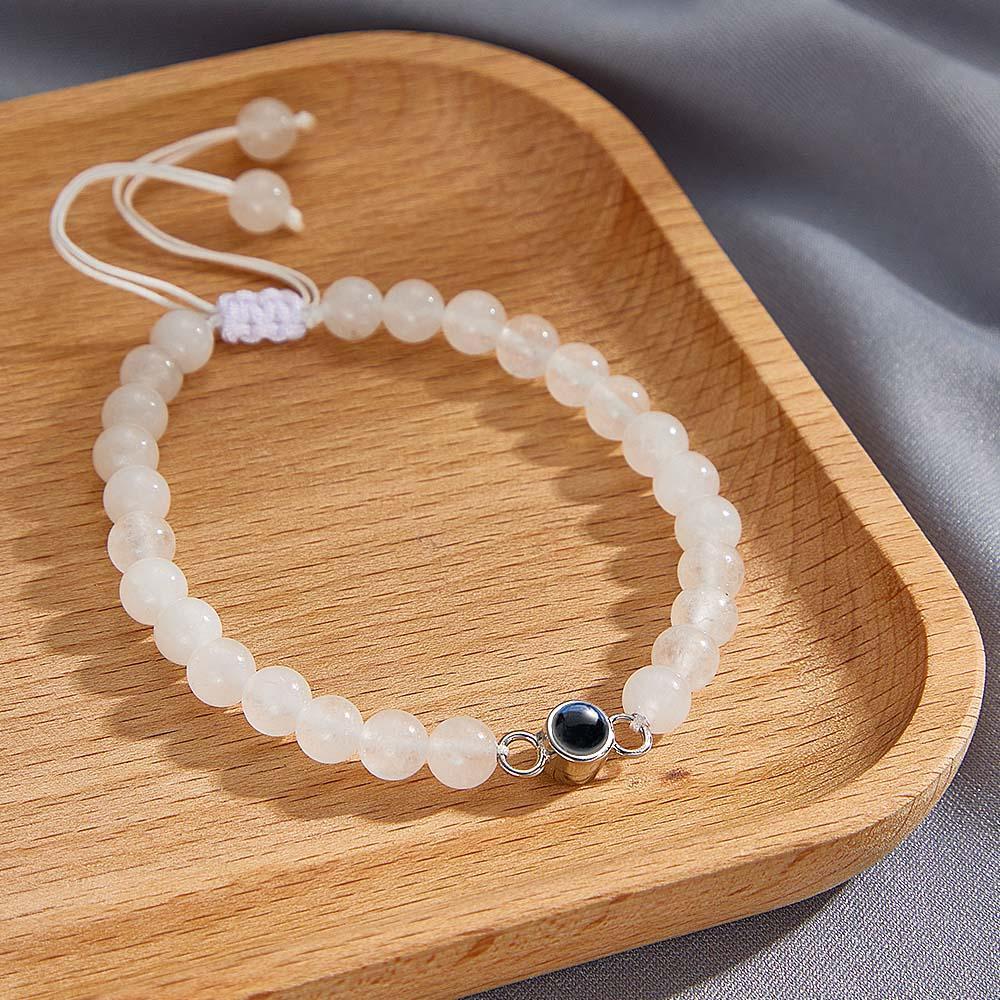 Bracelet De Perles De Projection De Photo Personnalisé Cadeau Sincère Pour Elle - votrecollierprenomfr