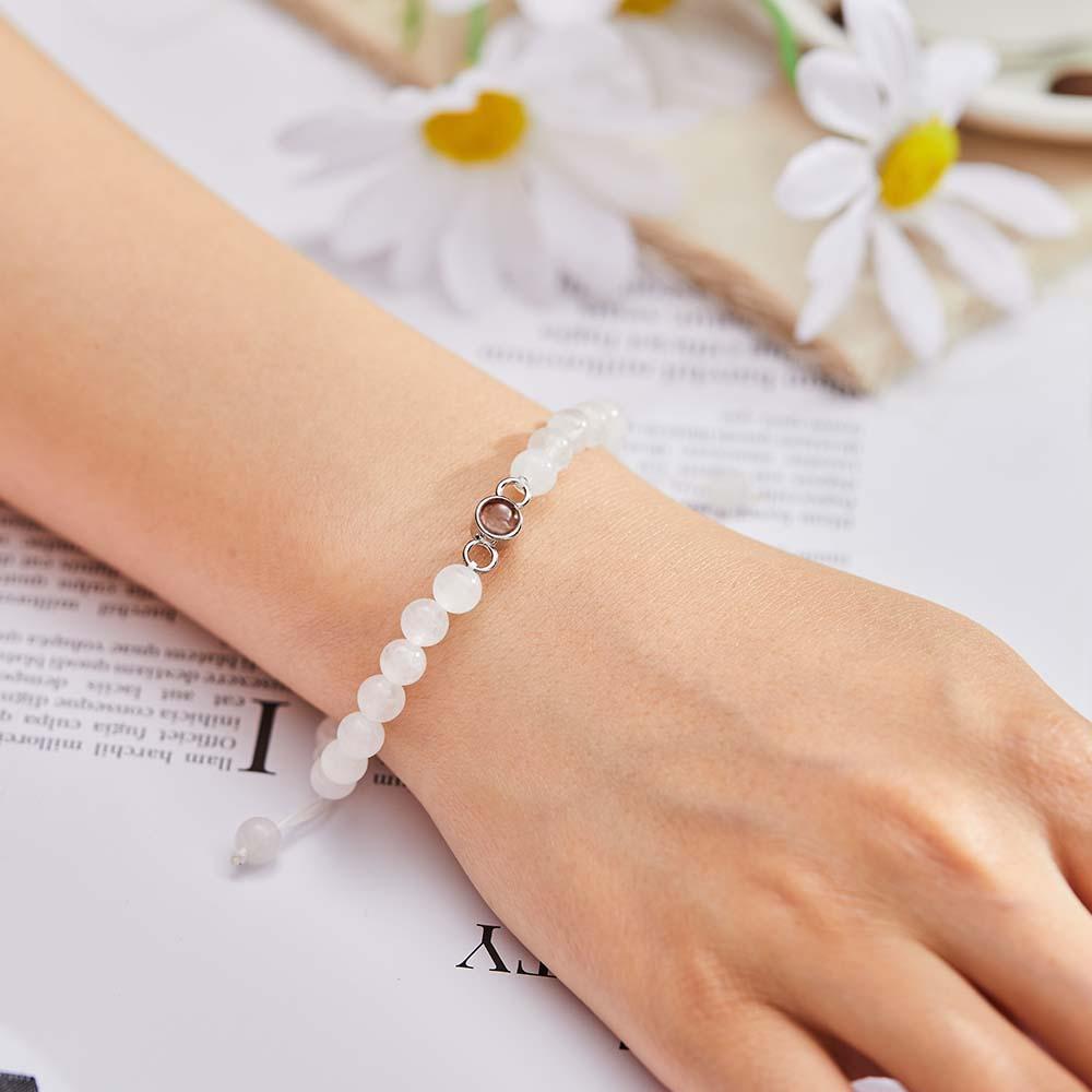 Bracelet De Perles De Projection De Photo Personnalisé Cadeau Sincère Pour Elle - votrecollierprenomfr