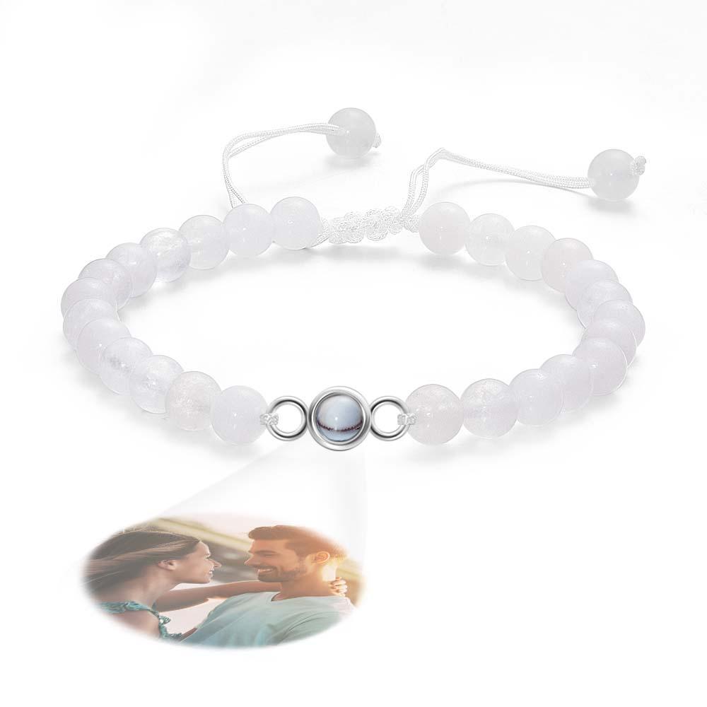 Bracelet De Perles De Projection De Photo Personnalisé Cadeau Sincère Pour Elle - votrecollierprenomfr