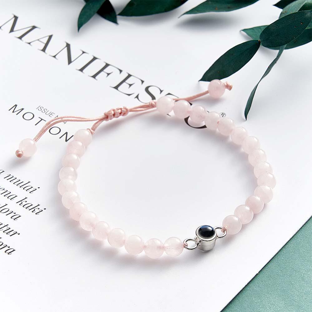 Bracelet De Perles De Projection De Photo Personnalisé Cadeau Sincère Pour Elle - votrecollierprenomfr