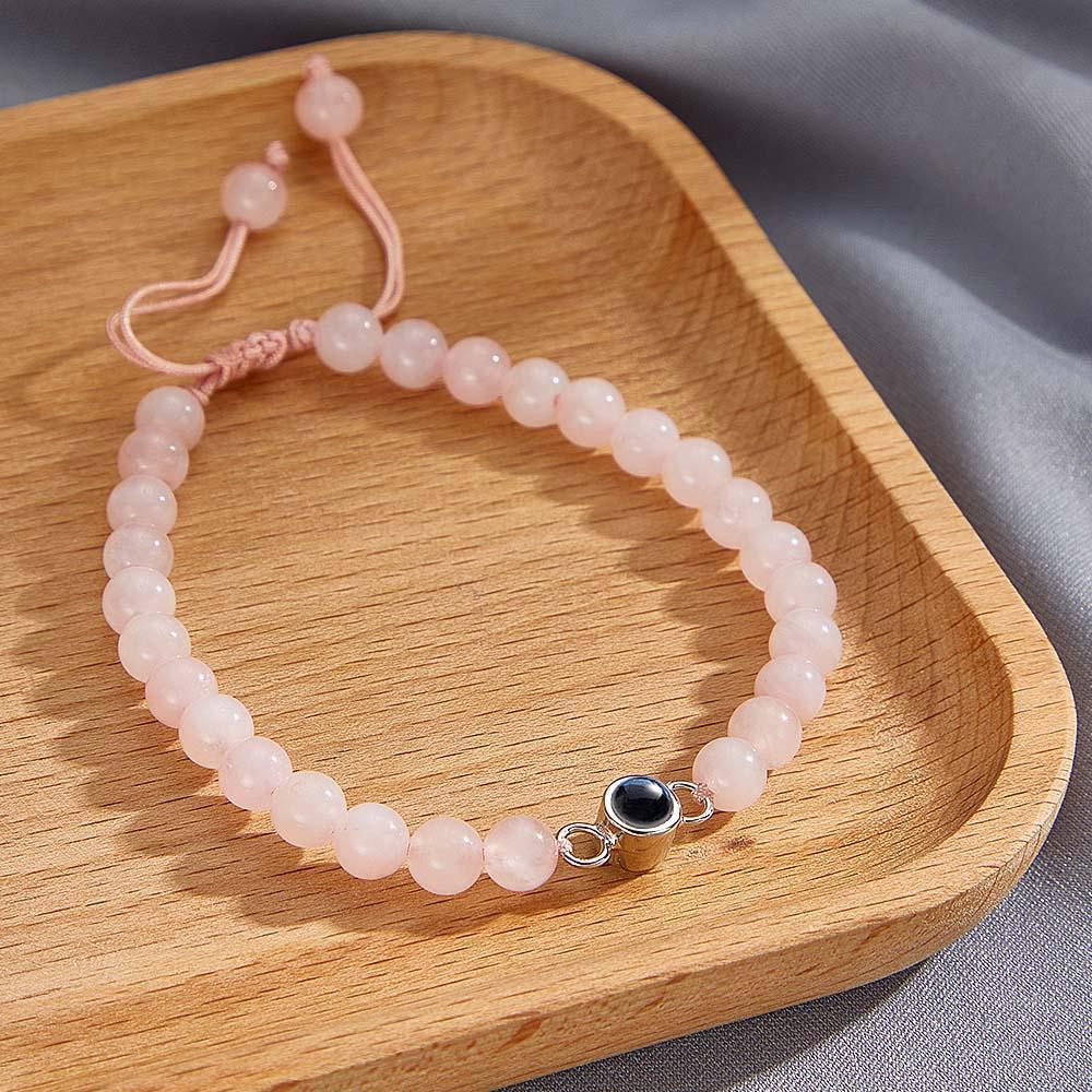 Bracelet De Perles De Projection De Photo Personnalisé Cadeau Sincère Pour Elle - votrecollierprenomfr
