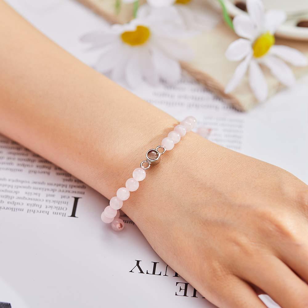 Bracelet De Perles De Projection De Photo Personnalisé Cadeau Sincère Pour Elle - votrecollierprenomfr