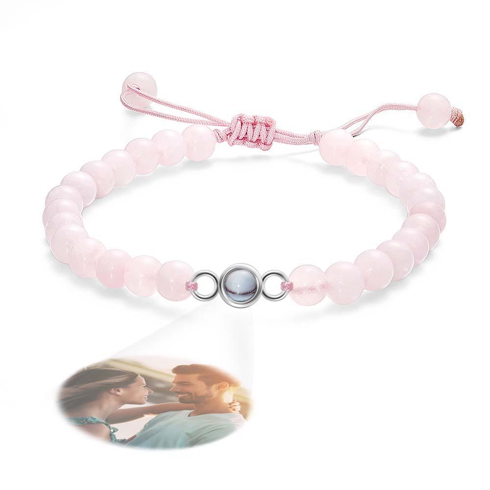 Bracelet De Perles De Projection De Photo Personnalisé Cadeau Sincère Pour Elle - votrecollierprenomfr