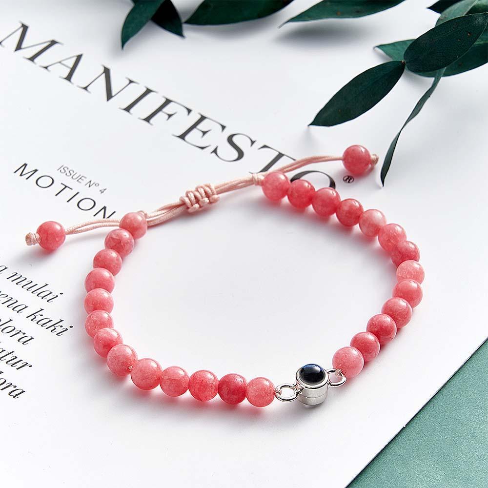 Bracelet De Perles De Projection De Photo Personnalisé Cadeau Sincère Pour Elle - votrecollierprenomfr