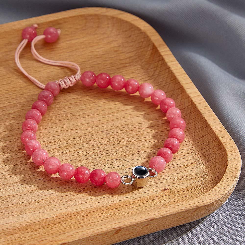 Bracelet De Perles De Projection De Photo Personnalisé Cadeau Sincère Pour Elle - votrecollierprenomfr