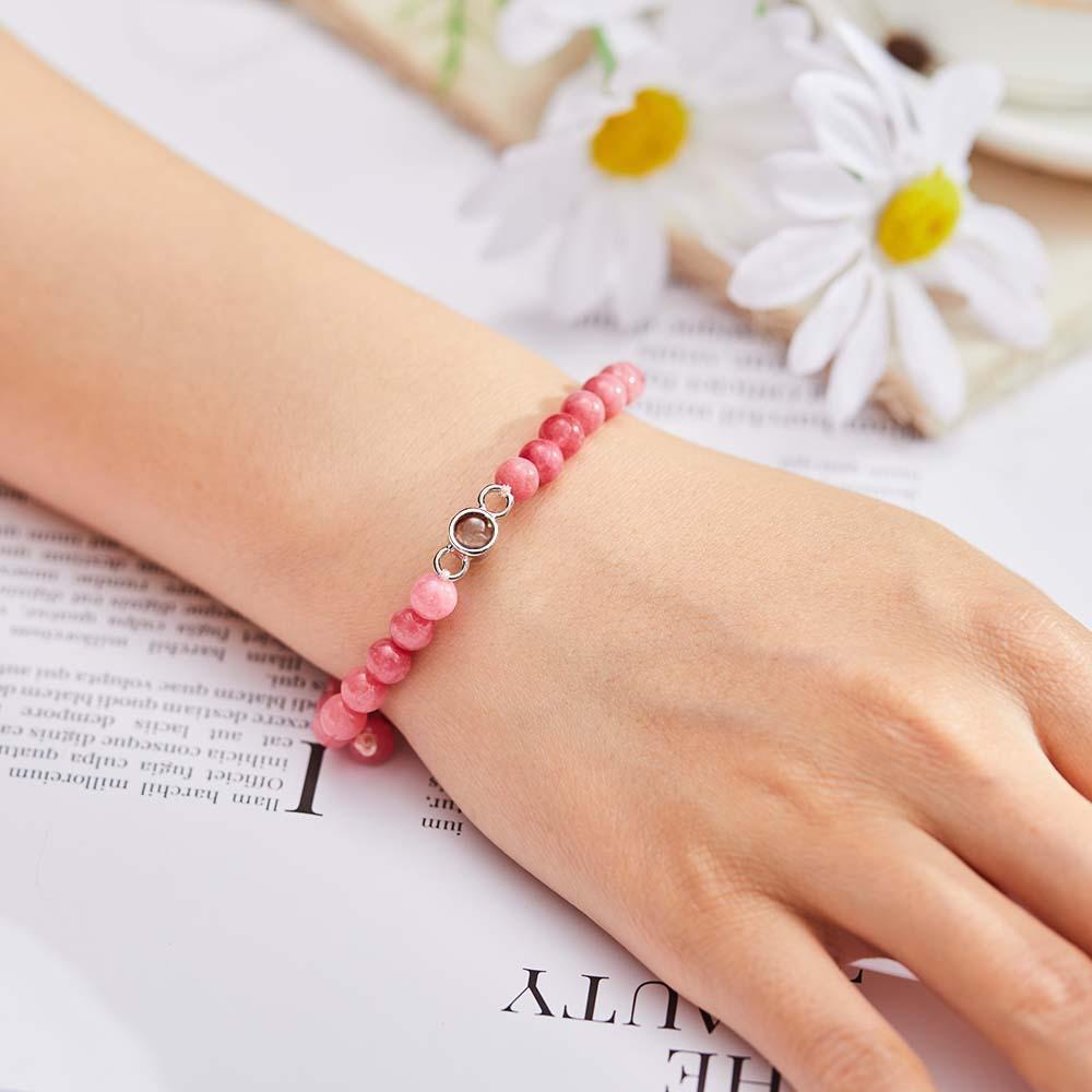 Bracelet De Perles De Projection De Photo Personnalisé Cadeau Sincère Pour Elle - votrecollierprenomfr