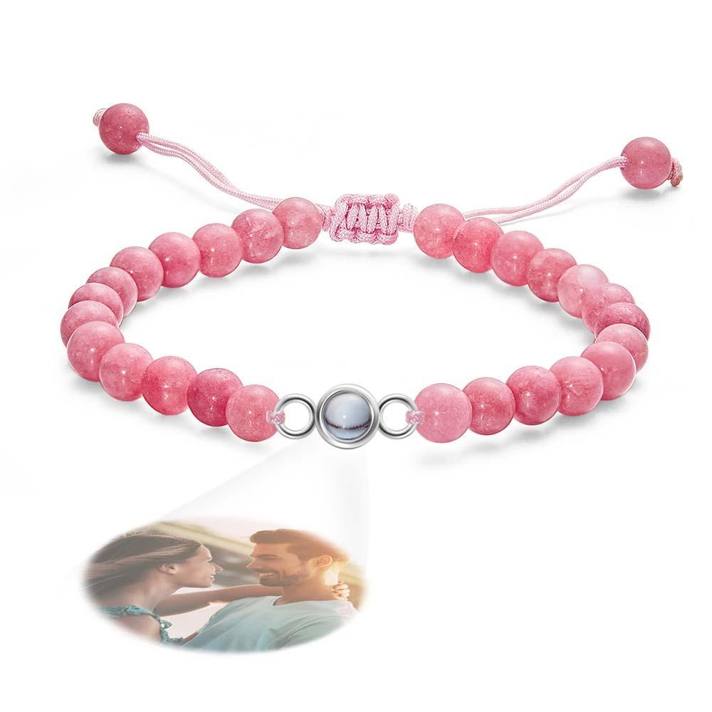 Bracelet De Perles De Projection De Photo Personnalisé Cadeau Sincère Pour Elle - votrecollierprenomfr