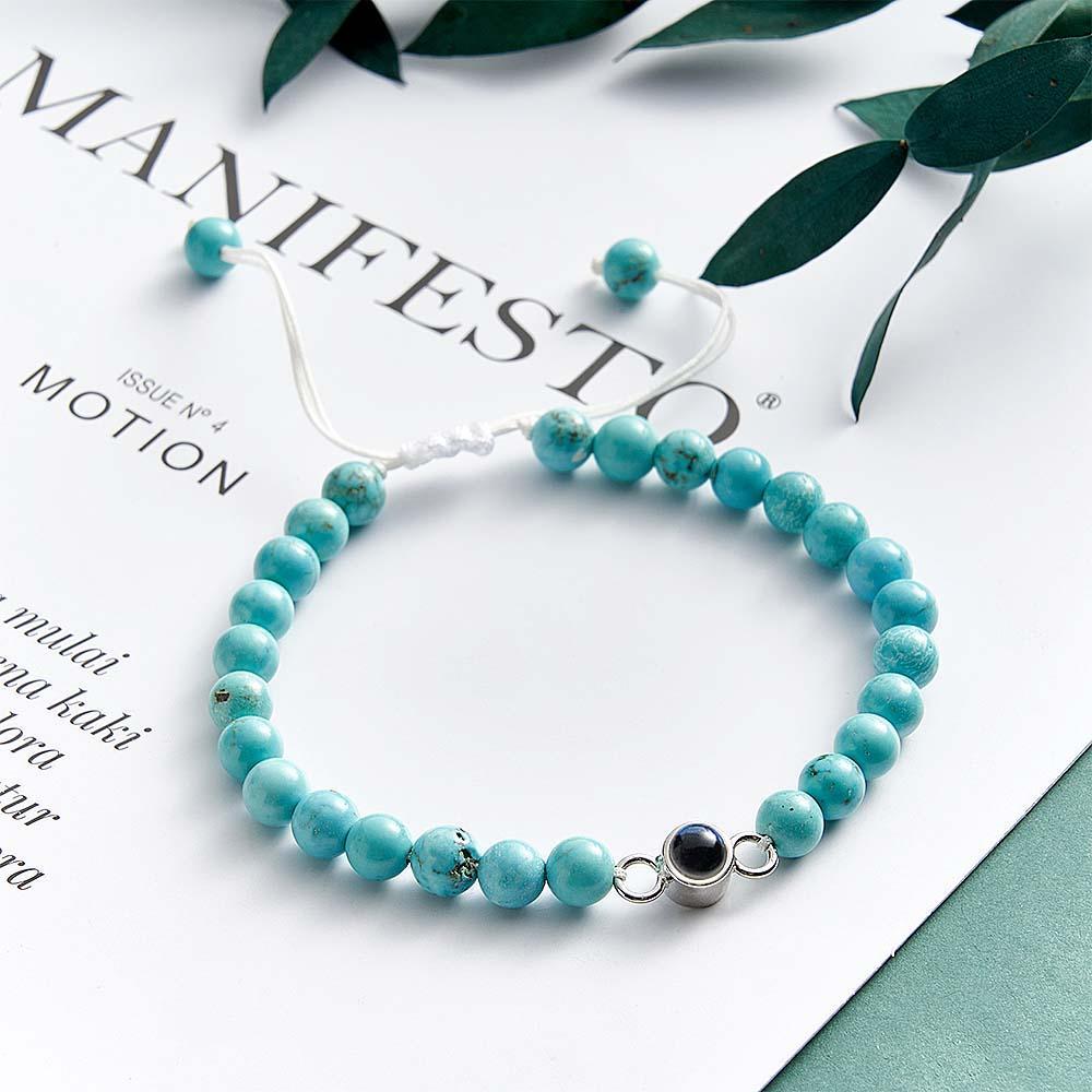 Bracelet De Perles De Projection De Photo Personnalisé Cadeau Sincère Pour Elle - votrecollierprenomfr
