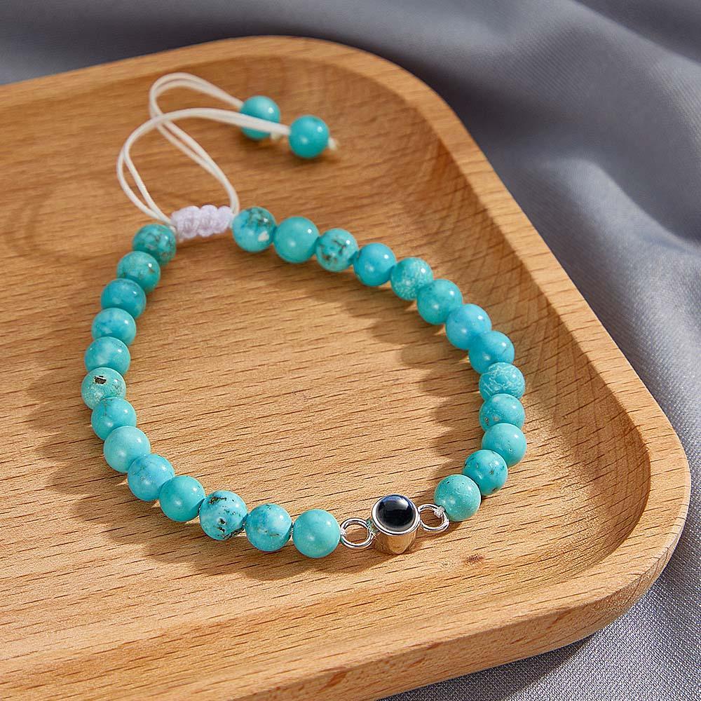 Bracelet De Perles De Projection De Photo Personnalisé Cadeau Sincère Pour Elle - votrecollierprenomfr