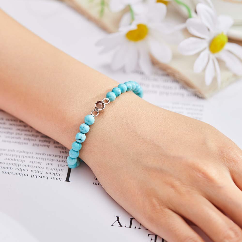 Bracelet De Perles De Projection De Photo Personnalisé Cadeau Sincère Pour Elle - votrecollierprenomfr