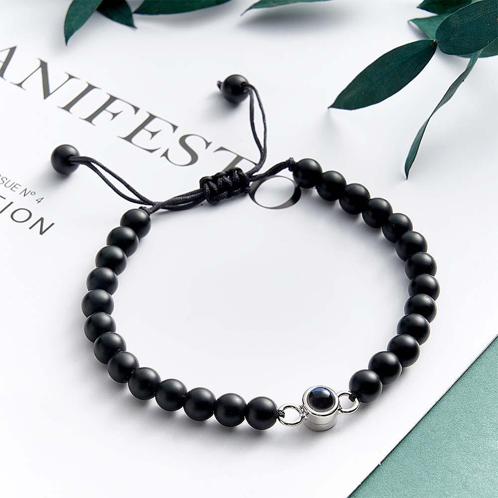 Bracelet De Perles De Projection De Photo Personnalisé Cadeau Sincère Pour Elle - votrecollierprenomfr